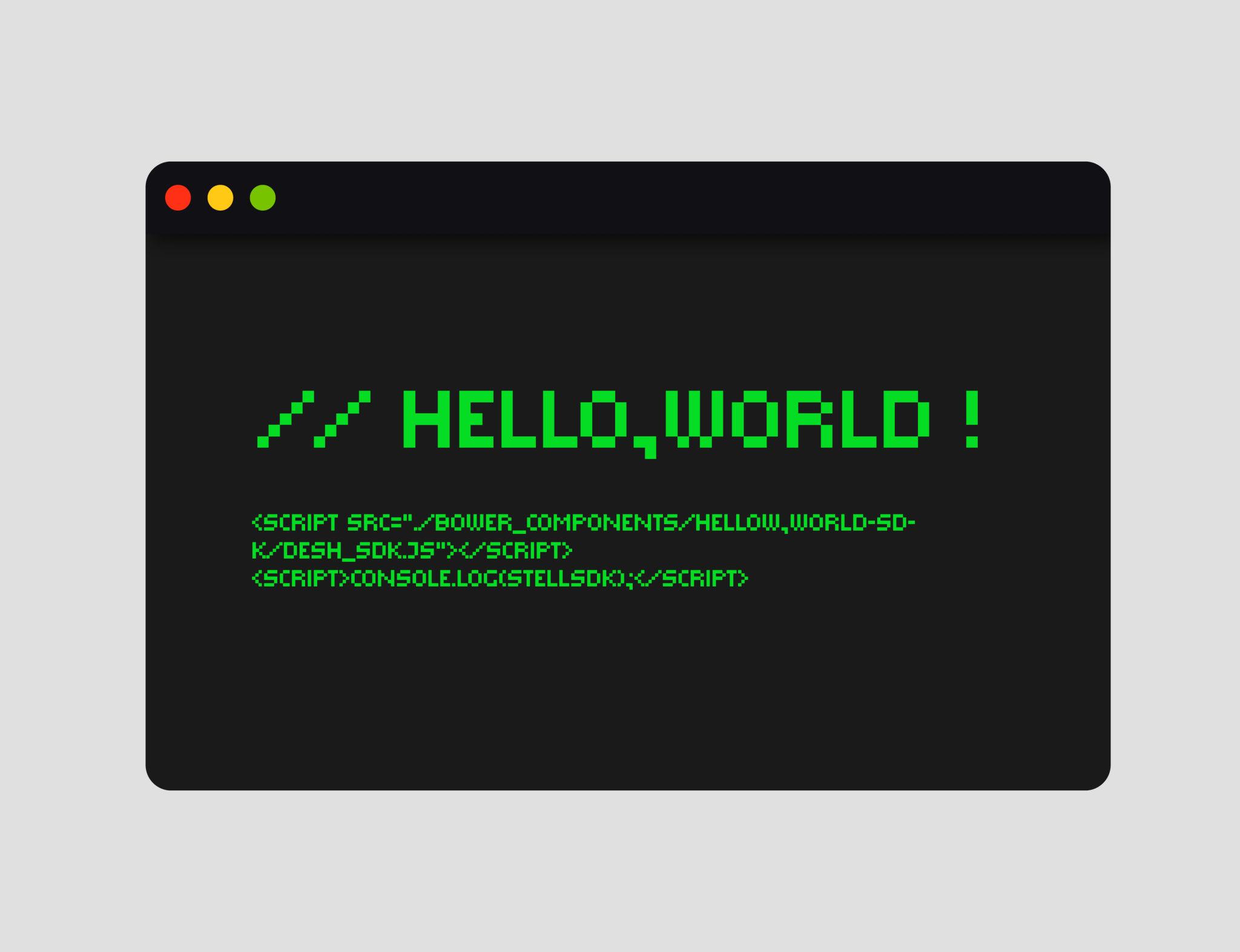 Beginner friendly example of first programming code showing Hello World in Python